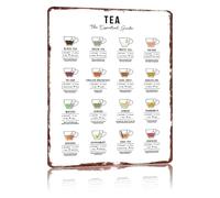 Complete Tea Guide Metal Tin Sign Vintage Funny Wall-Art for Office Break Room Clubhouse Tea Enthusiast Gift Plaque 8 X 12 inch