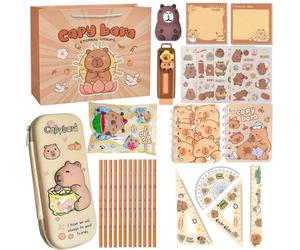 Completo Estuche Capibara Escolar Niño Niña 29 PCS Papeleria Bonita Capybara Capibara Papeleria Kawai Oficina Material Pequeño Estuche Escolar Estuches Escolares Regalos Cumpleaños Capivara Papelaria