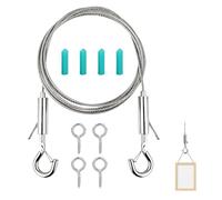 Completo Juego De Cuerda De Alambre De Acero Inoxidable, 5 M Con Gancho Ajustable, Cable De Acero 2 Mm, Para Tiendas De Campaña, Tendedero, Plantas Trepadoras Y Decoración De Interiores Y Exteriores