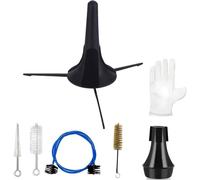 Completo kit de cuidado para trompetas. Incluye soporte portátil cepillos flexibles silenciados para facilitar la limpieza y protección del soporte para evitar arañazos en la trompeta