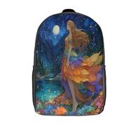 Completo Luna And Starry Sky Mochilas Para Chicos Y Chicas Elf Niña on The Grass by The Lake Adolescentes Bolsa De Escuela 17inch Gran Capacidad Con Hebilla De Ajust