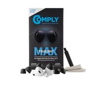 Comply TrueGrip MAX | Premium Memory Foam Replacement Earbud Tips for Apple AirPods Pro 1 & 2 | Long Lasting Comfort, Extreme Durability, Secure Fit, Superior Noise Isolation| Black (Medium) (3 Pairs)