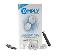 Comply TrueGrip - Tapones de Espuma para Apple AirPods Pro de 1ª y 2ª generación, tamaño pequeño, Color Blanco (3 Pares), Aislamiento de Ruido, con Herramienta de Limpieza para Quitar