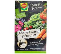 COMPO Abono ecológico natural con guano para todo tipo de plantas, 1 kg, 33 m