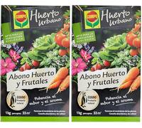 COMPO Abono ecológico natural con guano para todo tipo de plantas, 1 kg, 33 m (Paquete de 2)