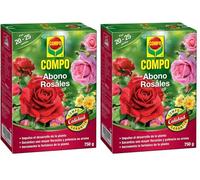 COMPO Abono para rosales Apto también para otras plantas de flor, Envase estanco, Granulado, Para 20-25 plantas, 750 g, Negro, 2655102011 (Paquete de 2)
