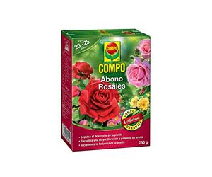 COMPO Abono para rosales Apto también para otras plantas de flor, Envase estanco, Granulado, Para 20-25 plantas, 750 g, Negro, 2655102011
