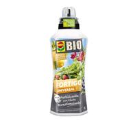 COMPO BIO Fertilizante Universal Fortigo, Crecimiento ecológico, 1 L | Estimula crecimiento sano y floración intensa, fórmula de origen vegetal apta para agricultura ecológica
