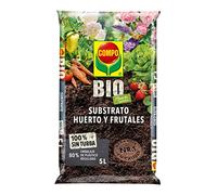 COMPO BIO Huerto Urbano Substrato Huerto y Frutales, Sin turba, Para hortalizas, frutales y plantas aromáticas, Apto para agricultura ecológica, 5 L
