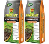 Compo SAAT Divot reparación completa Mix +, semillas de césped, semillas de sustrato, a largo plazo de fertilizantes de césped y activador del sustrato 4 kg, 20 m² (Paquete de 2)
