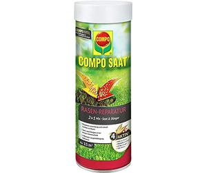 COMPO SAAT: reparación de césped, mezcla de semillas de césped y fertilizante para césped con un efecto a largo plazo de 3 meses, 360 g, 15 m²