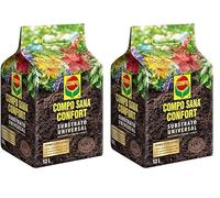 COMPO Sana Confort Universal Substrato de Calidad para macetas con 12 semanas de abono para Plantas de Interior, terraza y jardín, Substrato de Cultivo, 12 L (Paquete de 2)