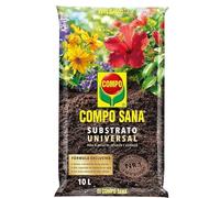 COMPO SANA Substrato Universal de calidad con 6 a 8 semanas de abono para plantas de interior, terraza y jardín, Substrato de cultivo, 10 L