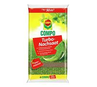 COMPO Semilla turbo, semilla de césped, cierra brechas en el césped de forma especialmente rápida y fiable, con seguridad de germinación, 1 kg, 50 m²