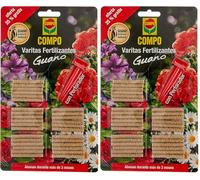 COMPO Varitas fertilizantes con guano para plantas de interior y exterior, Larga duración de hasta 3 meses, 30 unidades (Paquete de 2)
