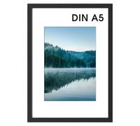 COMPOLICY Marco de fotos, marco de fotos, marco de fotos para colgar, marco de póster para fotos, fotos, pósteres (negro, A5)