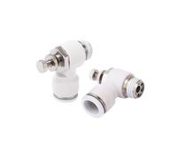 Componente neumático SL6 válvula de acelerador tubo PA rosca de inserción rápida ajustable junta de ventilación doblada blanca 1 Uds(WhiteSL8-04)