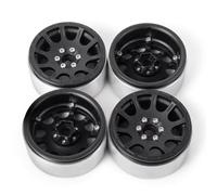 Componentes Auto RC Compatible con Axial para SCX10 D90 CC01 1/10 Piezas Upgrade Crawler Camión RC 4pcs Llantas Bloqueo Abeadas 1.9 Pulgadas Aleación Metal(Black)
