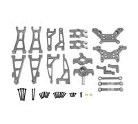 Componentes Auto RC Compatible con HBX 16889 16889A 16890 SG1601 SG1602 1/16 RC Piezas De Actualización Coche Juego Completo Metal Reemplazo Frágil(Gray)