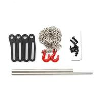 Componentes Auto RC Compatible con Traxxas para TRX4 para Axial para SCX10 para LCG para Chasis 1/10 RC Piezas De Coche Parachoques Delantero Y Trasero Metal Gancho Remolque(Black)