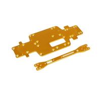 Componentes Auto RC Compatible con Wltoys K989 K979 K969 1/28 RC Car Part Metal para Placa Inferior del Chasis Y Placa del Segundo Piso 284161 284010 284131(Yellow)