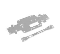 Componentes Auto RC Compatible con Wltoys K989 K979 K969 1/28 RC Car Part Metal para Placa Inferior del Chasis Y Placa del Segundo Piso 284161 284010 284131(Silver)