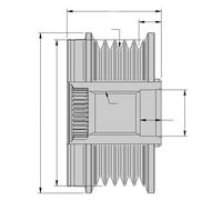 Componentes De Alternador Con Embrague Libre M16X1,5 (9Xu 358 038-721) OEM Hella
