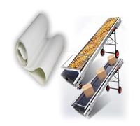 Componentes del sistema de cinta transportadora de PVC blanco resistente para manejo de materiales, transmisión antideslizante resistente al desgaste, patrón de diamante, ideal para uso industrial