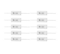 Componentes electrónicos aislados de resistencia de potencia de resistencia de cemento de 10 piezas 5W para placa de circuito impreso (1R)