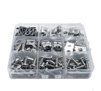 Componentes Fijación 60 Juegos304 Acero Inoxidable Tornillos Autoperforantes U Para Tipo Clips M4.2/4.8/3.5 Para Moto Sujetador Parachoques Protección Modificación Accesorios