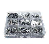 Componentes Fijación 60 Piezas De Acero Inoxidable Tornillos Autorroscantes U Para Tipo Clips M4.2/4.8/3.5 Para La Motocicleta Sujetador Parachoques De Protección Universal Pernos De La Motocicleta