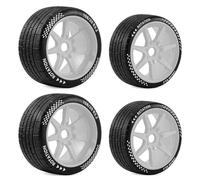 Componentes Mejoras RC Para Arrma Para Felony 6S Para BLX Para FSR 1/7 4 Uds Juego Neumáticos Rueda Hexagonal 17mm RC Road Pieza Actualización Coche Carreras(WHITE)