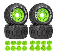 Componentes Mejoras RC Para Traxxas Para Maxx Para Arrma Para Granite 1/10 4 Uds Neumático 128mm 12mm Y 14mm Hex RC Monster Truck Piezas Coche(Green)