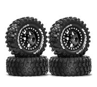 Componentes Mejoras RC Para Traxxas Para TRX4 D90 Para Axial Para SCX10 II III Para MST 1/10 4 Piezas 95 Mm Profundidad Con Beadlock Juego Llantas Piezas Para Coche RC Crawler(Black)