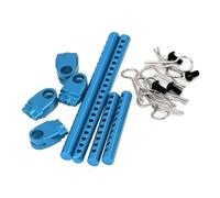 Componentes RC para Tamiya para TT02 Soportes Poste Carrocería Ensamblados Metal, Carcasa Coche con Clips R, Pieza Columna Fijación, Modelo RC, Piezas De Mejora Coche, Accesorios(Blue)