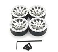 Componentes RC Para WPL C14 C24 C34 C54 1/16 RC Coche 4 Uds Metal Beadlock Rueda Para Cubo Llanta Mejora Piezas Accesorios Control Remoto Piezas De Reparación De Automóviles(Silver)
