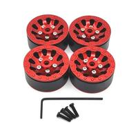 Componentes RC Para WPL C14 C24 C34 C54 1/16 RC Coche 4 Uds Metal Beadlock Rueda Para Cubo Llanta Mejora Piezas Accesorios Control Remoto Piezas De Reparación De Automóviles(Red)