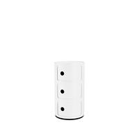 Kartell Mueble contenedor, Tecnopolímero termoplástico Reciclado, Blanco Opaco, H 58,5 cm, 3 Elementos Recycled
