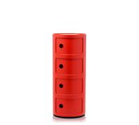 Kartell Componibili Cajonera, Rojo, 32 x 32 x 77 cm, 4 elementos