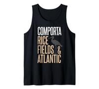 Comporta Portugal Campo de arroz y Silueta de cigüeña atlántica Camiseta sin Mangas