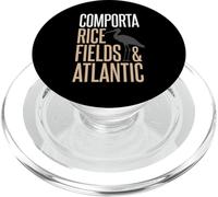 Comporta Portugal Campo de arroz y Silueta de cigüeña atlántica PopSockets PopGrip para MagSafe