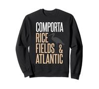 Comporta Portugal Campo de arroz y Silueta de cigüeña atlántica Sudadera