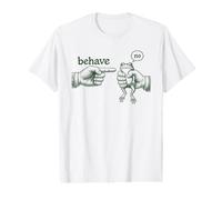 ¿Comportarse? No - Funny Defiant Frog Meme Arte Victoriano Camiseta gráfica económica