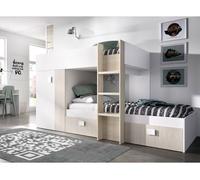 Composição de quarto com efeito madeira