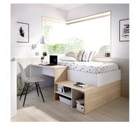 Composição de quarto com efeito madeira