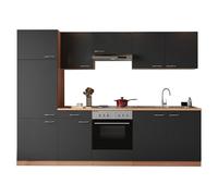 Composición de cocina Gerda (Ancho: 270 cm, Gris, Con electrodomésticos, Volumen horno: 60 l)