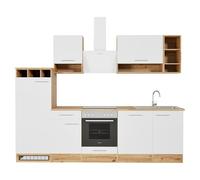 Composición de cocina Hilde (Ancho: 280 cm, Blanco, Con electrodomésticos)
