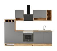 Composición de cocina Hilde (Ancho: 280 cm, Gris, Con electrodomésticos)