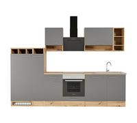 Composición de cocina Hilde (Ancho: 310 cm, Gris, Con electrodomésticos)