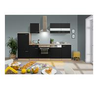 Composición de cocina Merle (Ancho: 280 cm, Negro, Con electrodomésticos)